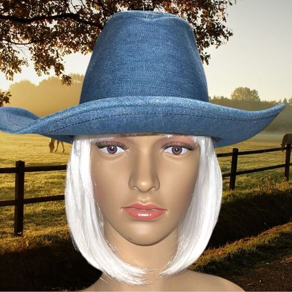 Retro throw back denim cowgirl hat! New unisex main image 5